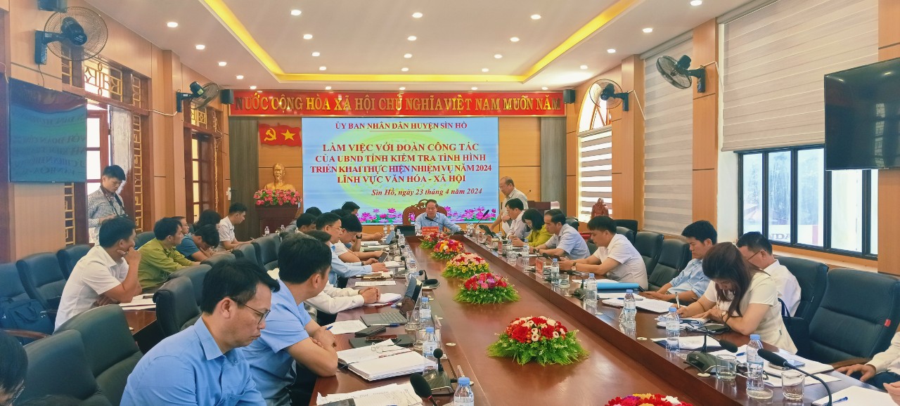 Đoàn công tác UBND tỉnh Lai Châu kiểm tra tình hình triển khai thực hiện nhiệm vụ lĩnh vực Văn hóa - Xã hội năm 2024