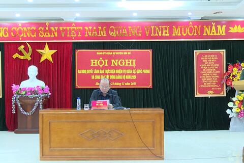 Hội nghị ra Nghị quyết lãnh đạo thực hiện nhiệm vụ quân sự quốc phòng và công tác xây dựng Đảng bộ năm 2024